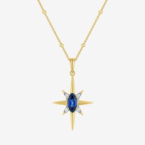 Gemstone Classics(tm) Lab Grown Sapphire North Star Pendant