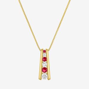 Gemstone Classics(tm) Lab Grown Ruby & Sapphire Ladder Pendant