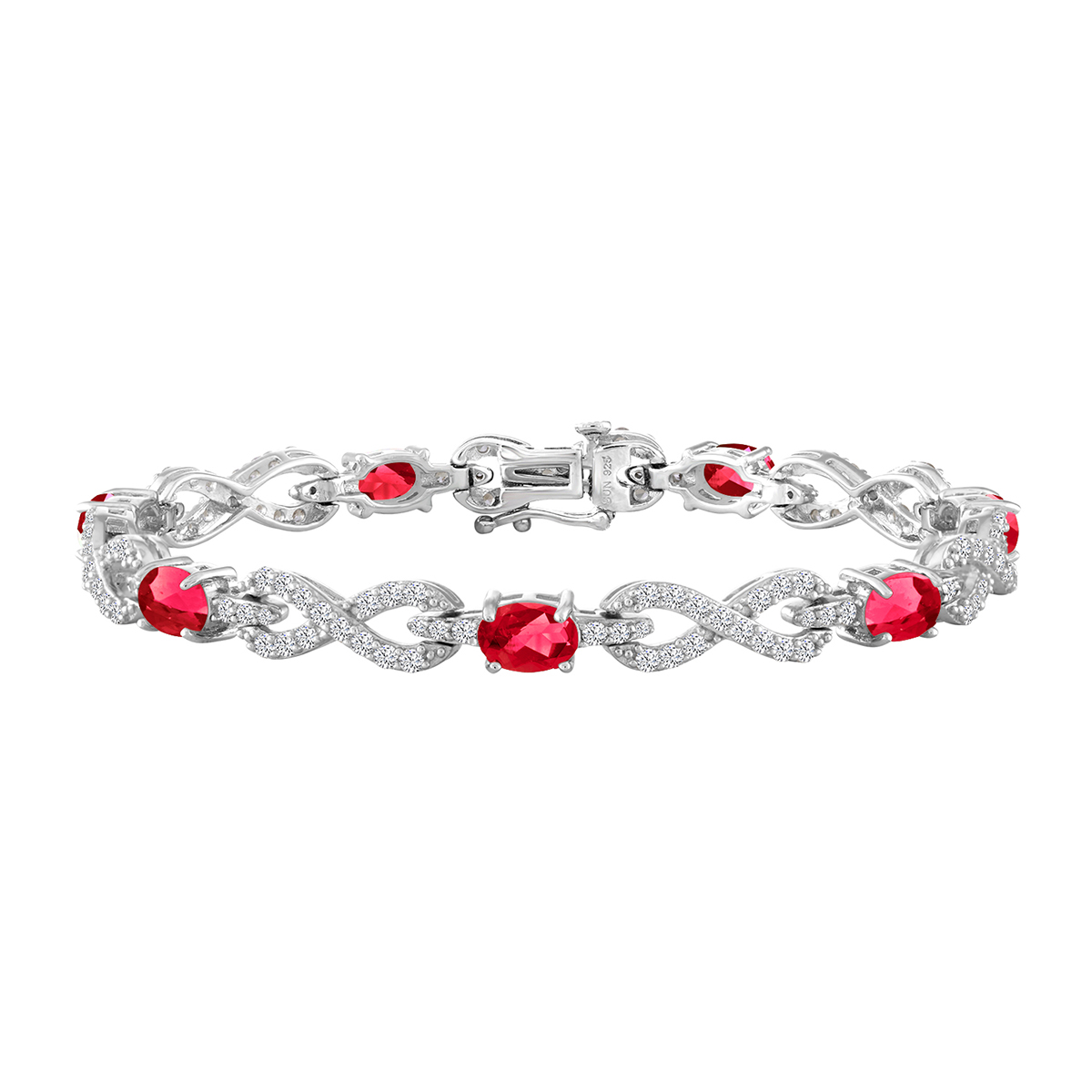 Gemstone Classics(tm) Lab Created Ruby & Sapphire Infinity Bracelet