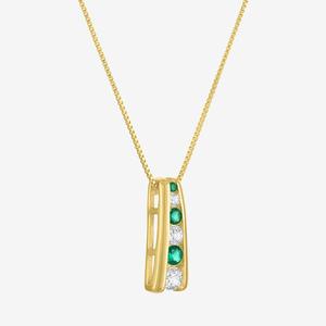 Gemstone Classics(tm) Lab Grown Sapphire & Emerald Ladder Pendant alternate view