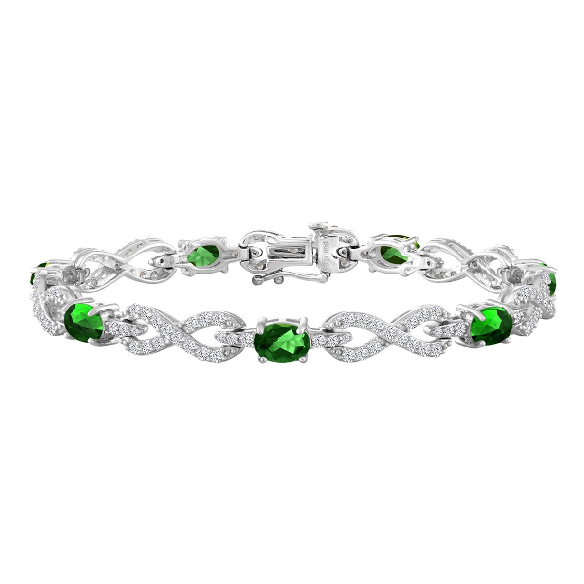 Gemstone Classics(tm) Simulated Emerald & Sapphire Infinity Bracelet