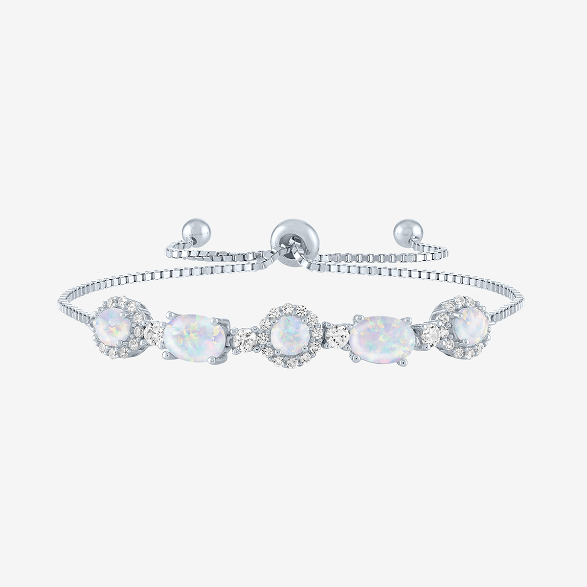 Gemstone Classics(tm) Sterling Silver Simulated Opal Bracelet