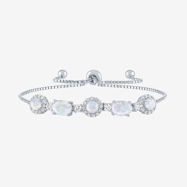 Gemstone Classics(tm) Sterling Silver Simulated Opal Bracelet