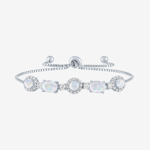 Gemstone Classics(tm) Sterling Silver Simulated Opal Bracelet