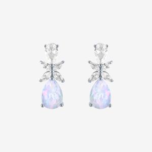 Gemstone Classics(tm) Lab Grown Opal & White Sapphire Earrings alternate view