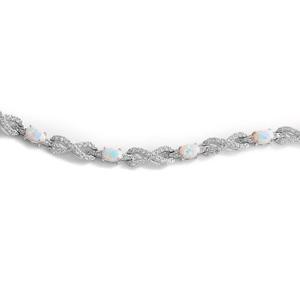 Gemstone Classics(tm) Created Opal & White Sapphire Bracelet
