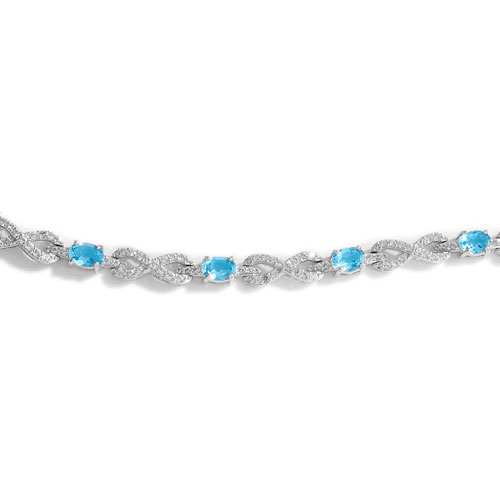 Gemstone Classics(tm) Blue Topaz & White Sapphire Bracelet