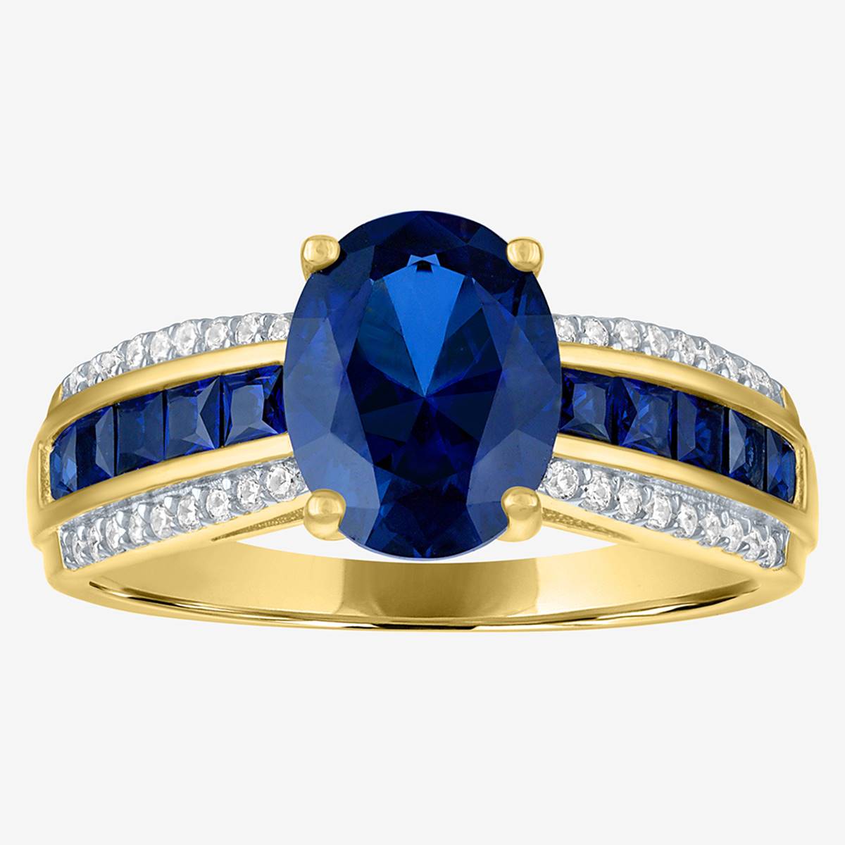 Nova Star(R) Lab Grown Diamond & Lab Created Blue Sapphire Ring