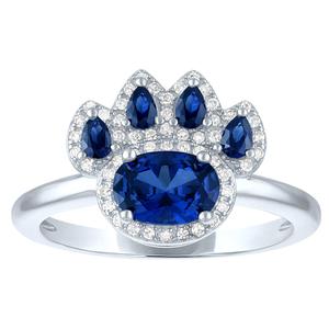 Nova Star(R) Lab Grown Blue Sapphire & Lab Grown Diamond Paw Ring alternate view