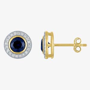 Nova Star(R) Lab Created Blue Sapphire & Lab Grown Diamond Earrings