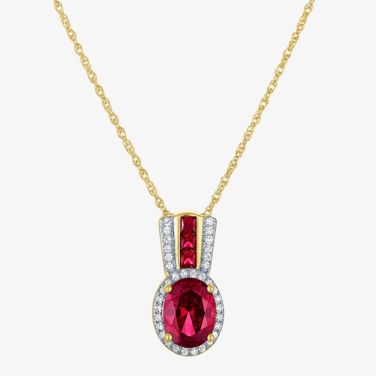 Nova Star(R) Lab Created Ruby & Lab Grown Diamond Accent Pendant