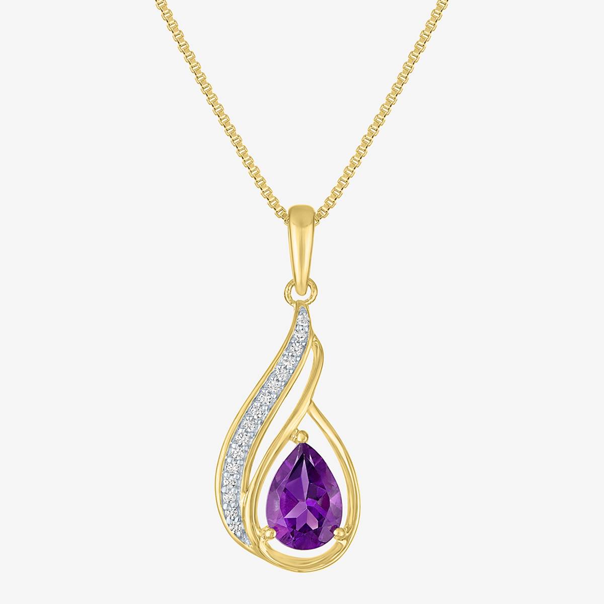 Nova Star(R) Genuine Amethyst & Lab Grown Diamond Accent Pendant