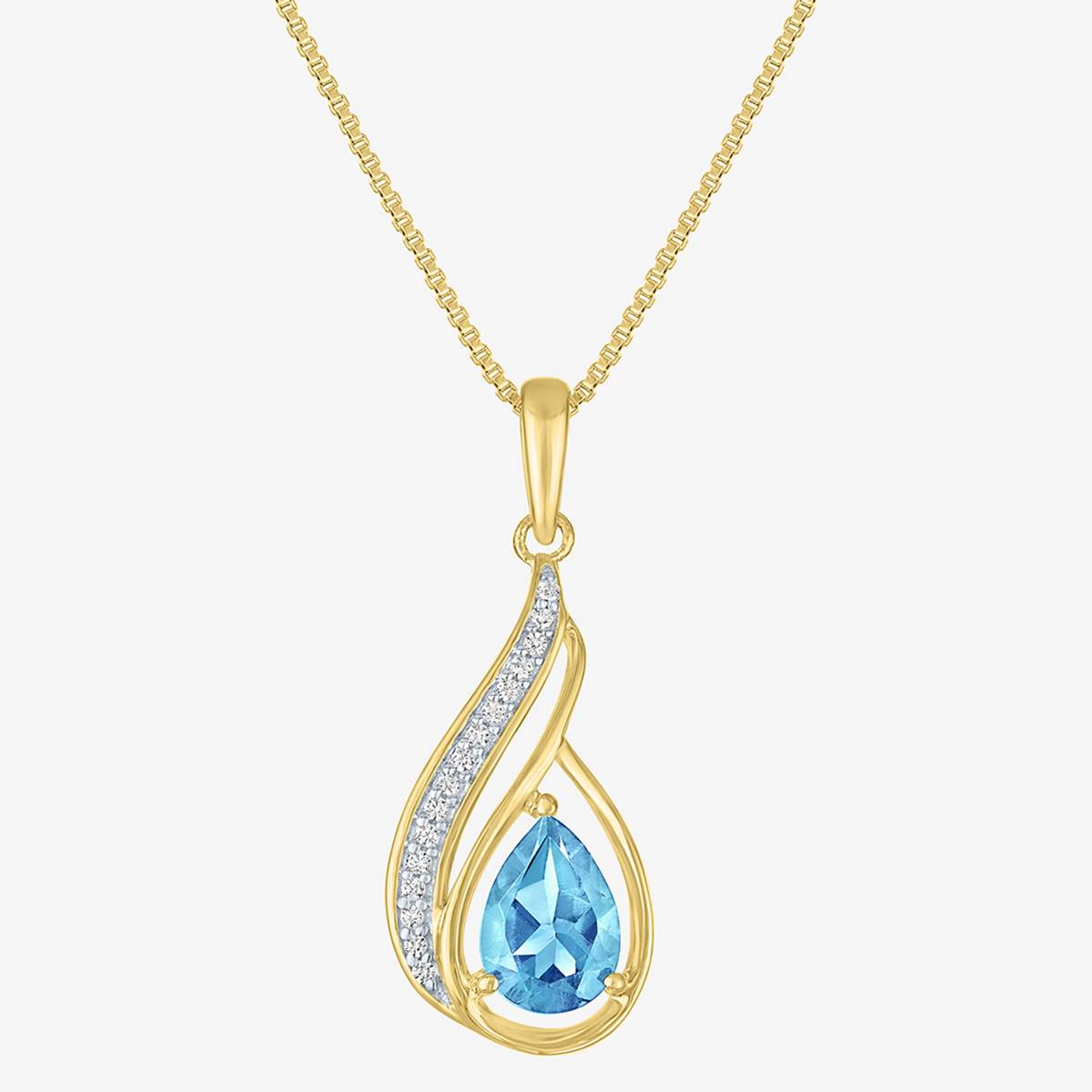 Nova Star(R) Blue Topaz With Lab Grown Diamond Accent Pendant