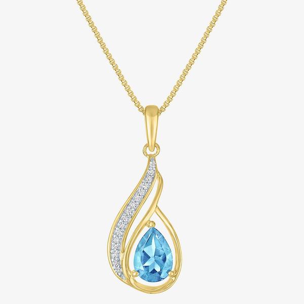 Nova Star(R) Blue Topaz with Lab Grown Diamond Accent Pendant