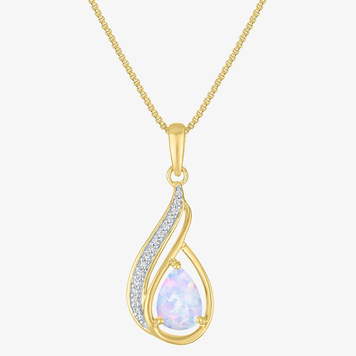 Nova Star(R) Lab Created Opal & Lab Grown Diamond Accent Pendant