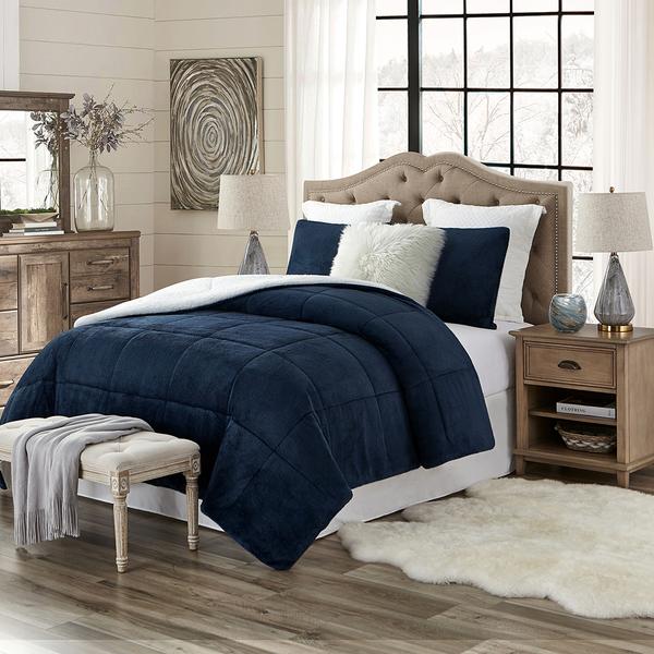 Swift Home Faux Fur and Sherpa Reverse 3pc. Comforter Set