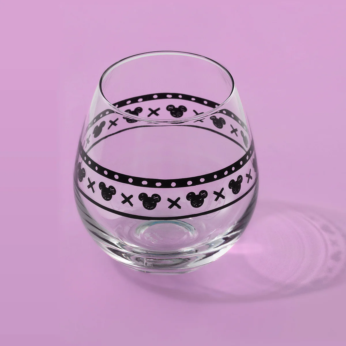 Set Of 4 Disney Geometric Mickey Mouse Stemless Wine Glasses