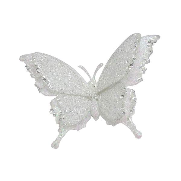 White Butterfly Clip-On Ornament