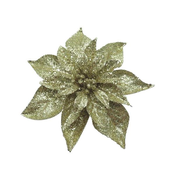 Gold Poinsettia Floral Clip