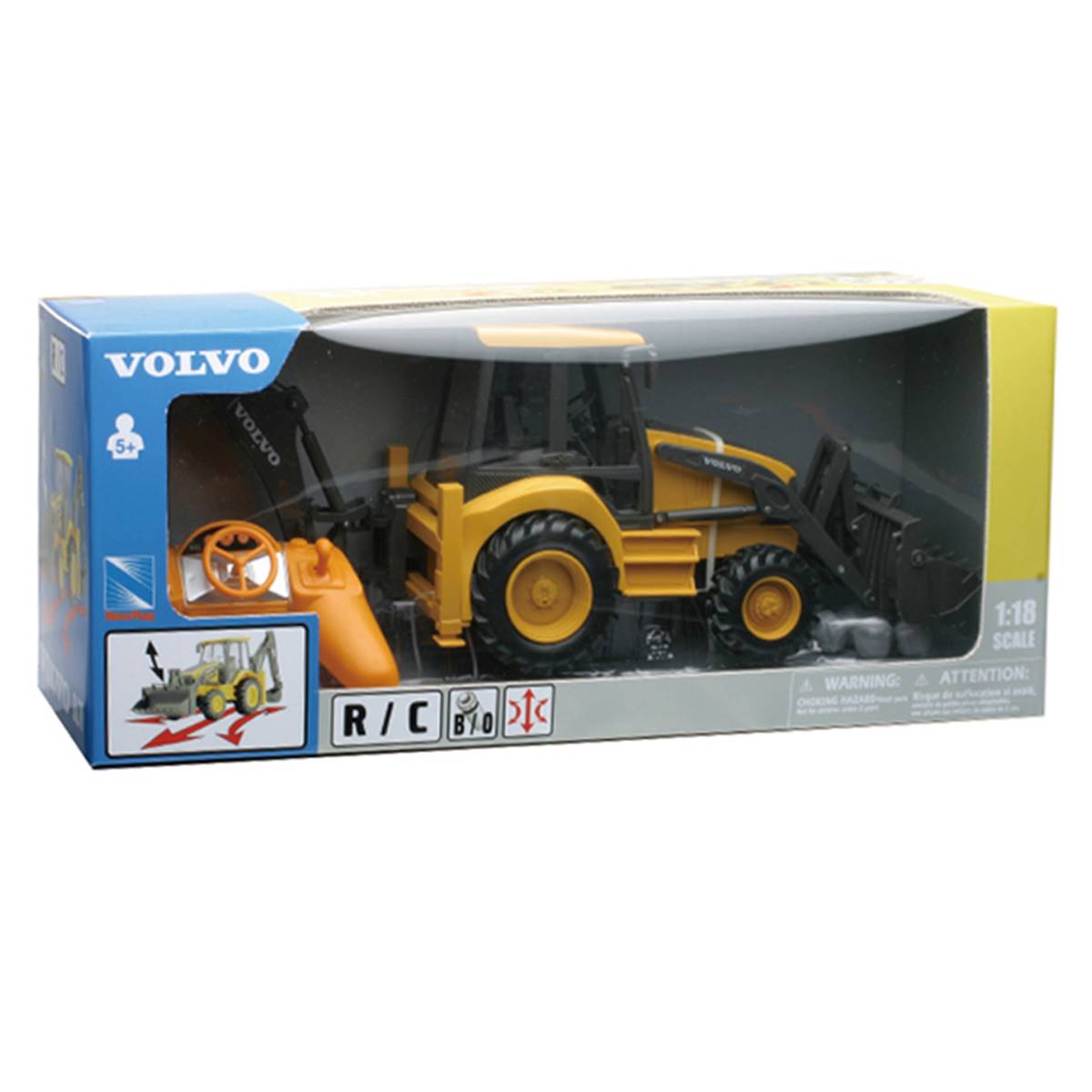 New Ray R/C Volvo Backhoe Loader