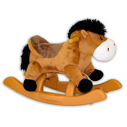 PonyLand 24in. Brown Plush Rocking Horse