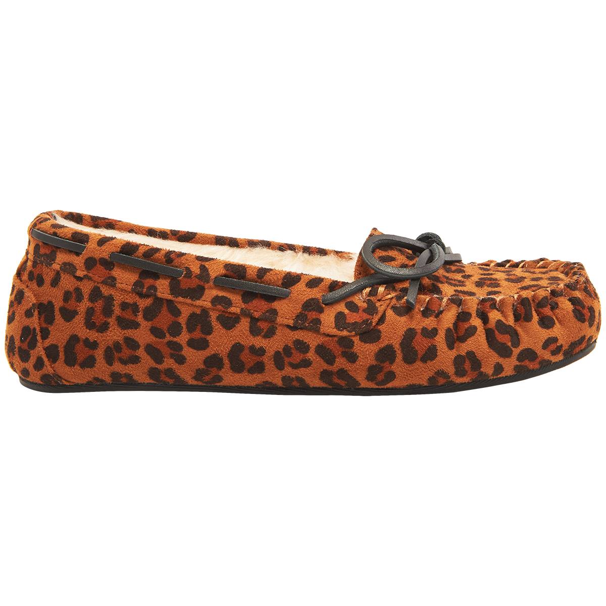 Womens Blitz Molly Leopard Suede Moccasins