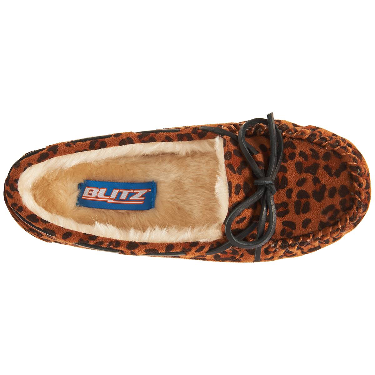 Womens Blitz Molly Leopard Suede Moccasins