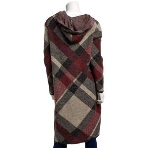 Plus Size Joseph A. Long Sleeve Autumn Plaid Hooded Cardigan alternate view