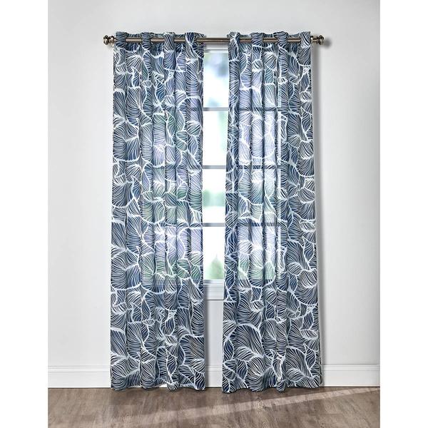 Oasis Grommet Print Sheer Indoor/Outdoor Panel Curtain