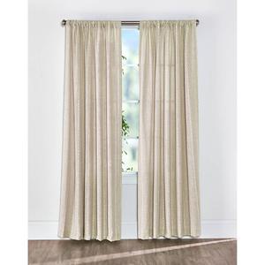 Inez Rod Pocket Linen Blend Embroidered Panel Curtain