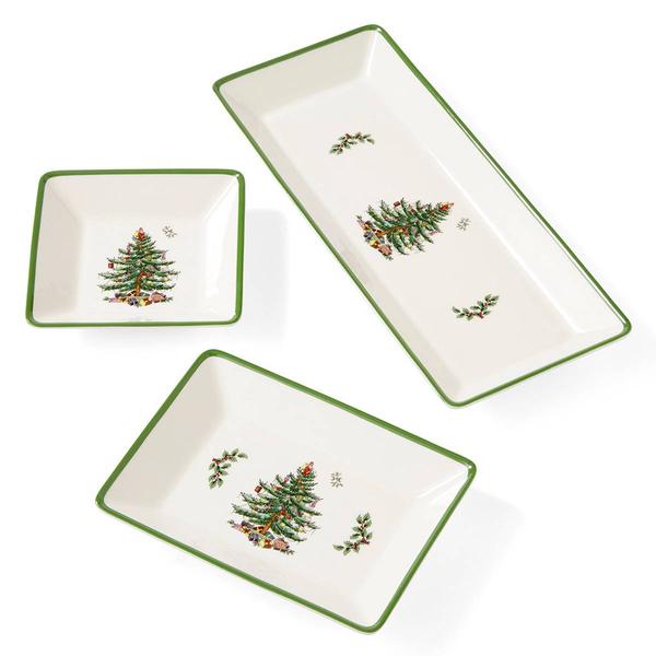 Spode Christmas Tree 3pc. Nesting Trays