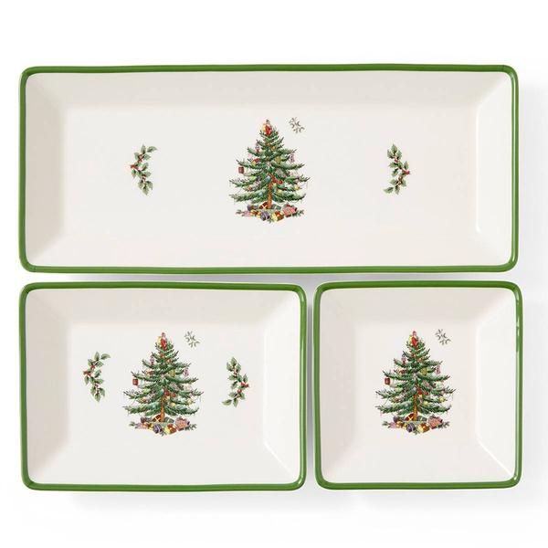 Spode Christmas Tree 3pc. Nesting Trays alternate view