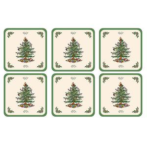 Spode Christmas Tree Coasters - Set of 6