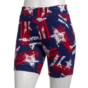 Womens Runway Ready Stripe Stars Bike Shorts