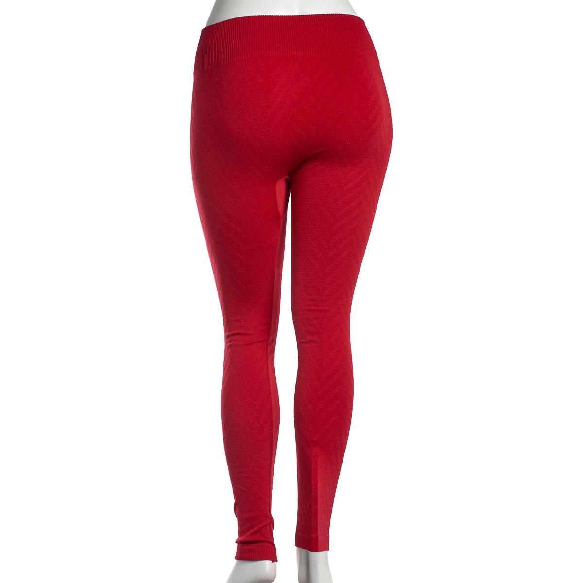 Plus Size Runway Ready Chevron Fleece Lined Leggings - Red