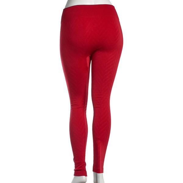 Plus Size Runway Ready Chevron Fleece Lined Leggings - Red alternate view
