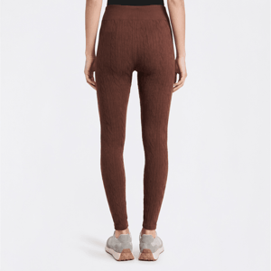 Plus Size Runway Ready Mixed Cable Knit Fleece Lined Leggings alternate view