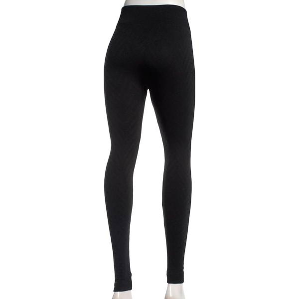 Petite Runway Ready Spliced Chevron Fleece Lined Leggings -Black alternate view