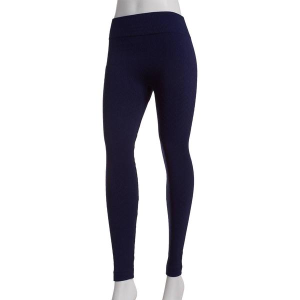 Womens Runway Ready Fleeced Lined Textured Zigzag Leggings
