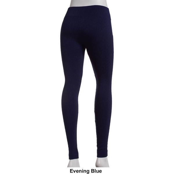Womens Runway Ready Fleeced Lined Textured Zigzag Leggings alternate view