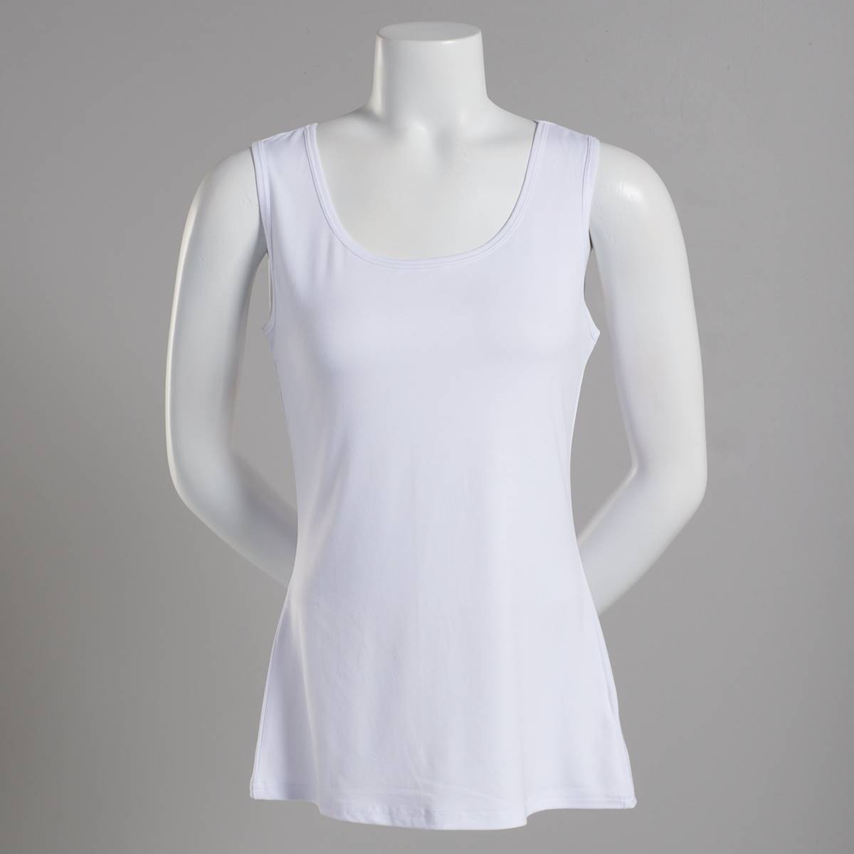 Plus Size Runway Ready Milky Crew Neck Tank - White