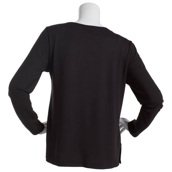 Womens Runway Ready Long Sleeve Solid Milky Crew Neck Tee alternate view