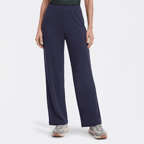 Womens Runway Ready Solid Wide Leg Pull On Casual Pants