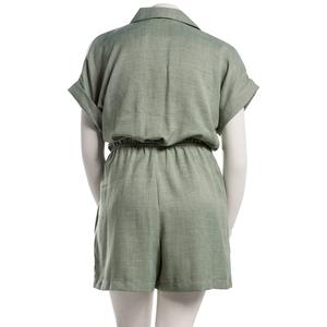 Womens Emma & Michele Short Sleeve Crosshatch Side Tie Romper alternate view