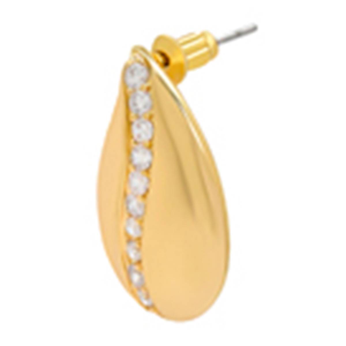 Design Collection Gold-Tone CZ Dew Stud Earrings