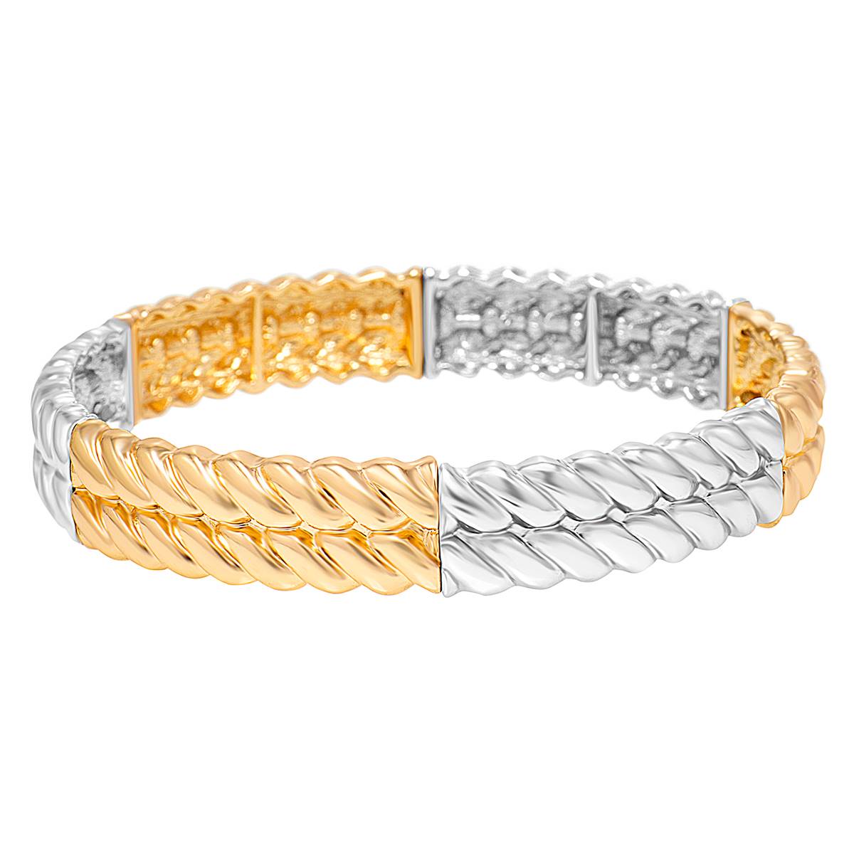 Design Collection Two-Tone Dual Strand Rope Chain Bracelet