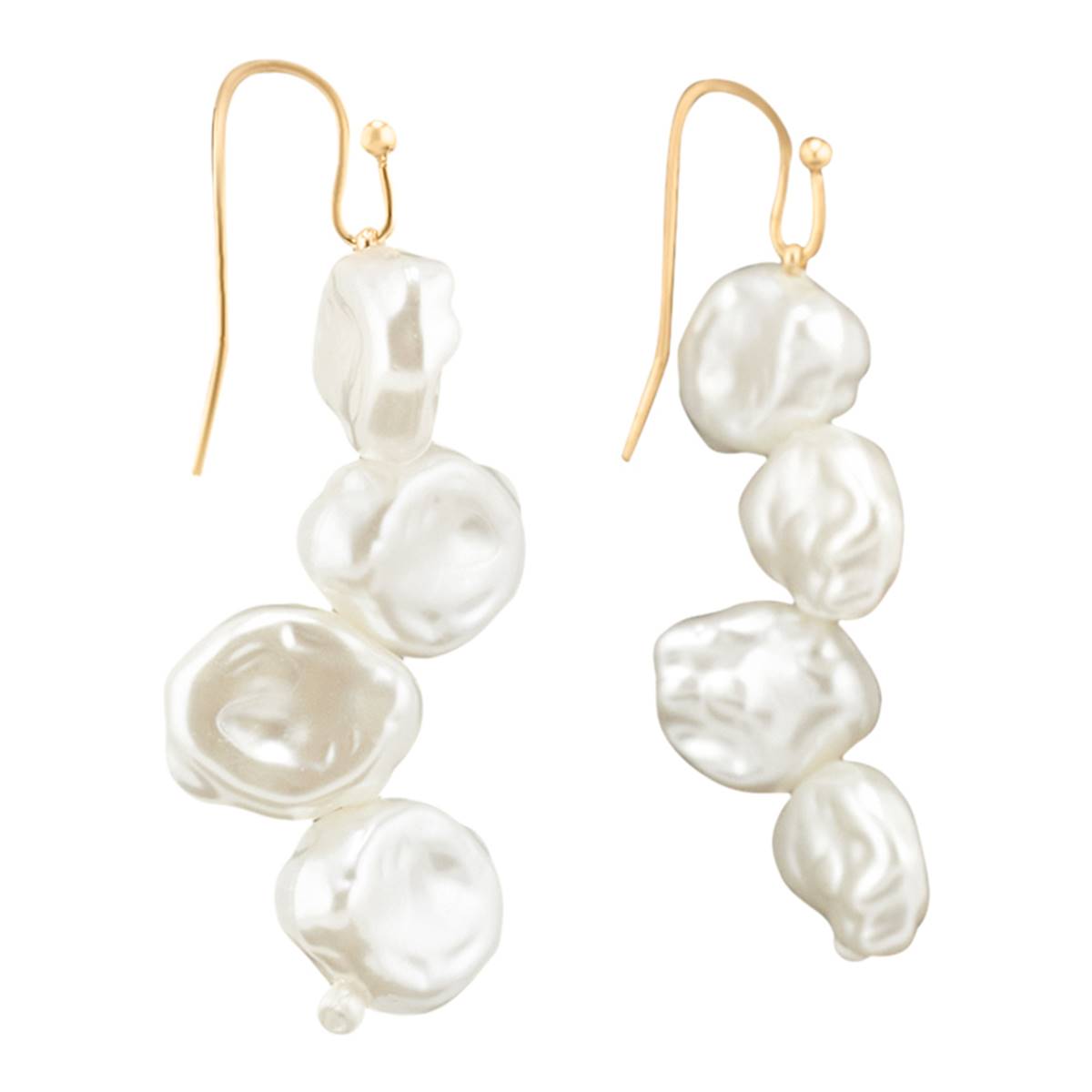 Design Collection Gold-Tone Pearl Cluster Drop Earrings