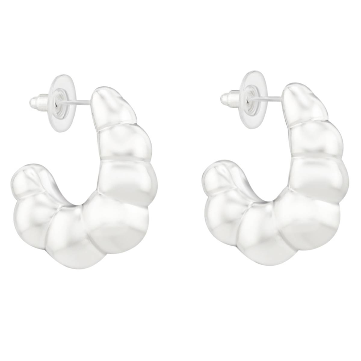 Design Collection Silver-Tone Chunky Hoop Earrings