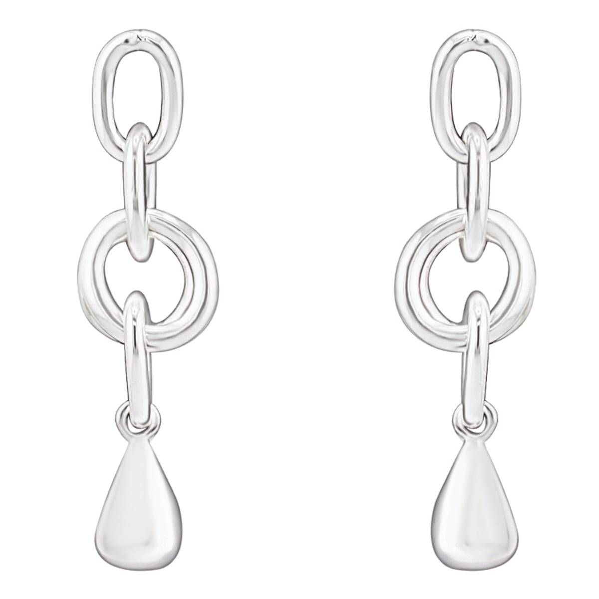 Design Collection Silver-Tone Dangle Link Earrings