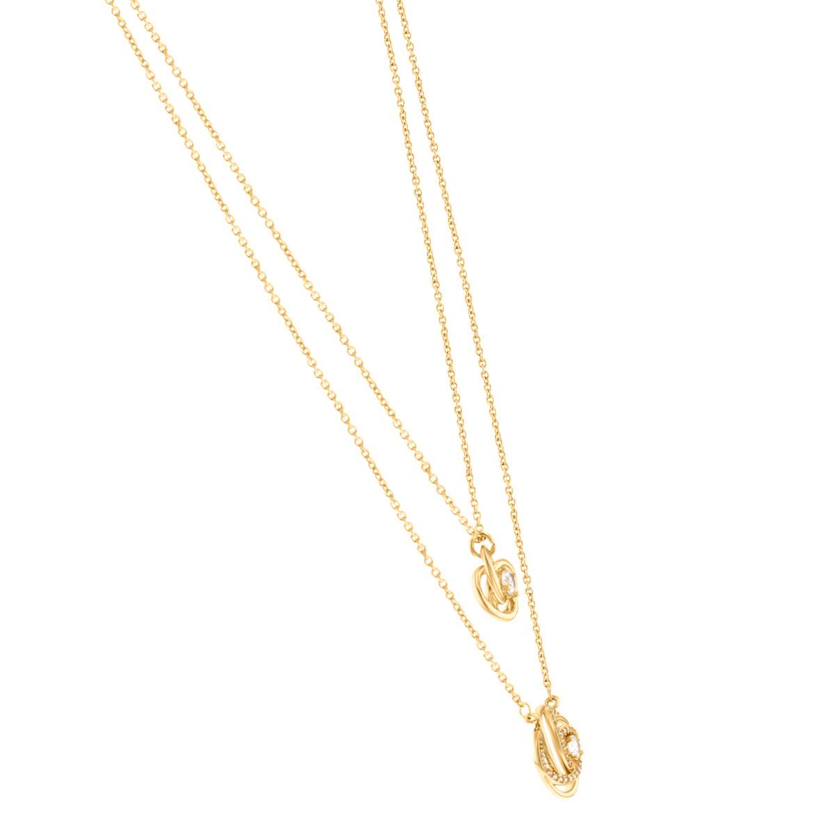 Design Collection 2pc. Gold-Tone Double Knot CZ Pendant Necklaces